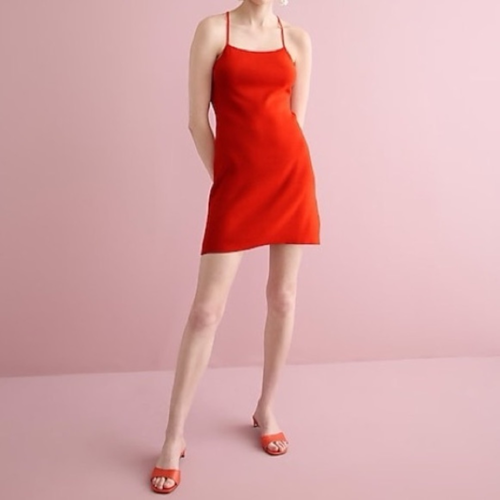 NEW / J.Crew Cross-back knit mini dress